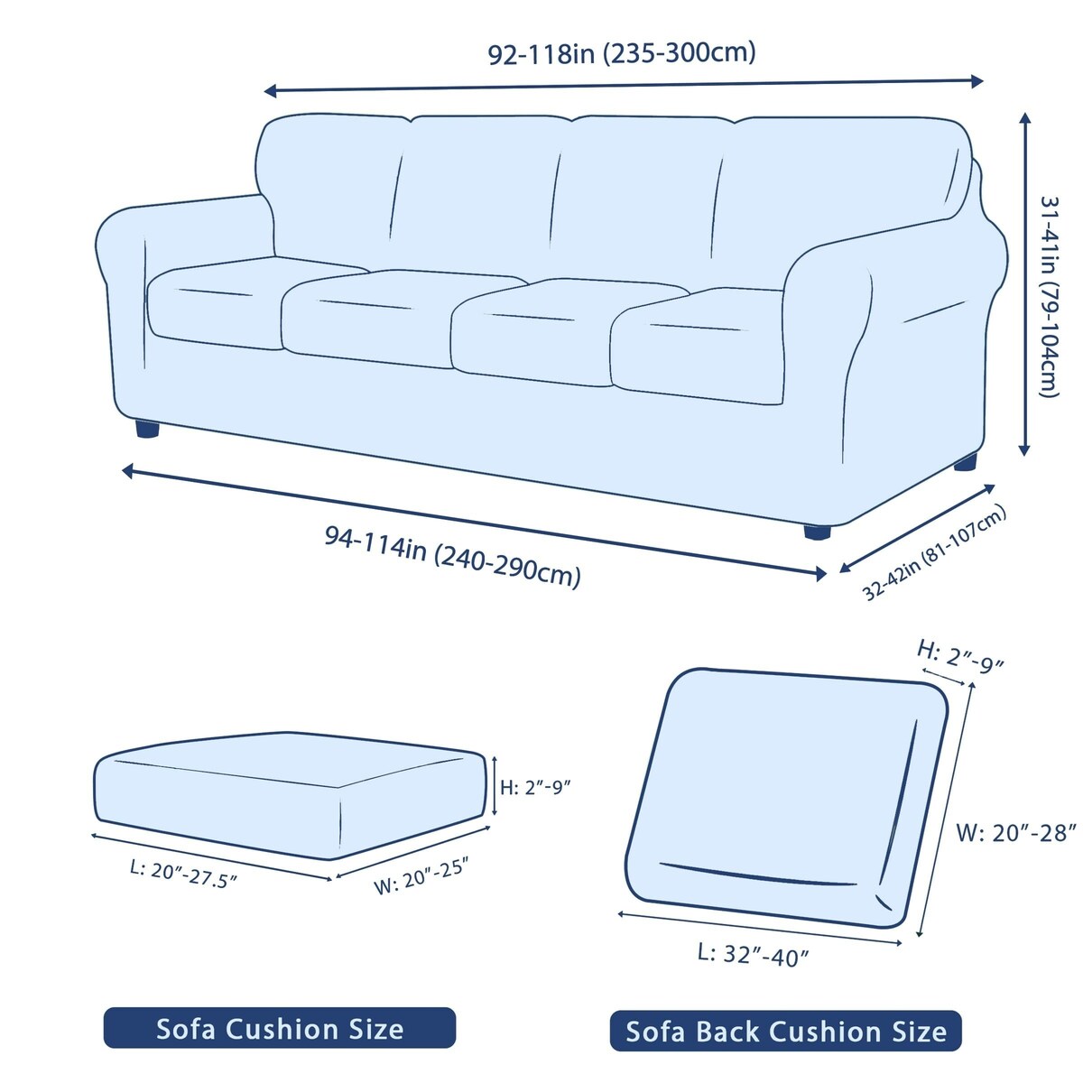 Subrtex 9-Piece Stretch Sofa Slipcover Sets with 4 Backrest Cushion Covers and 4 Seat Cushion Covers