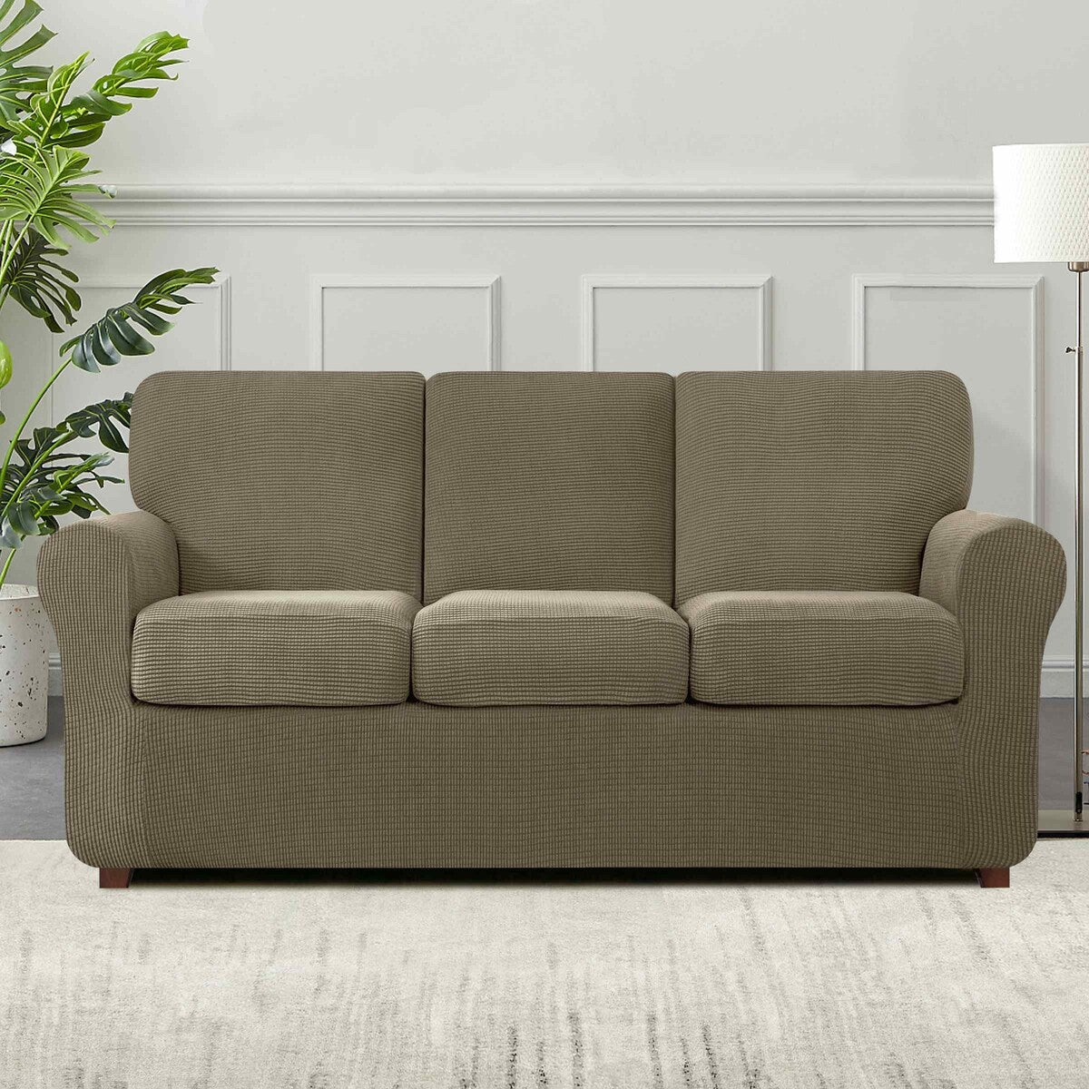 Subrtex 9-Piece Stretch Sofa Slipcover Sets with 4 Backrest Cushion Covers and 4 Seat Cushion Covers