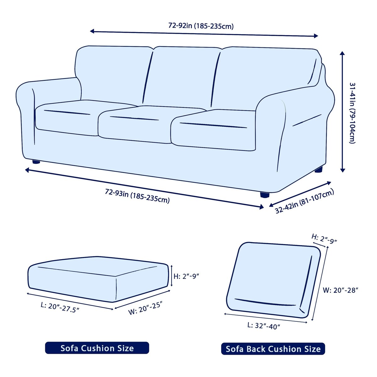 Subrtex 9-Piece Stretch Sofa Slipcover Sets with 4 Backrest Cushion Covers and 4 Seat Cushion Covers