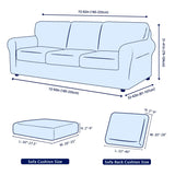 Subrtex 9-Piece Stretch Sofa Slipcover Sets with 4 Backrest Cushion Covers and 4 Seat Cushion Covers