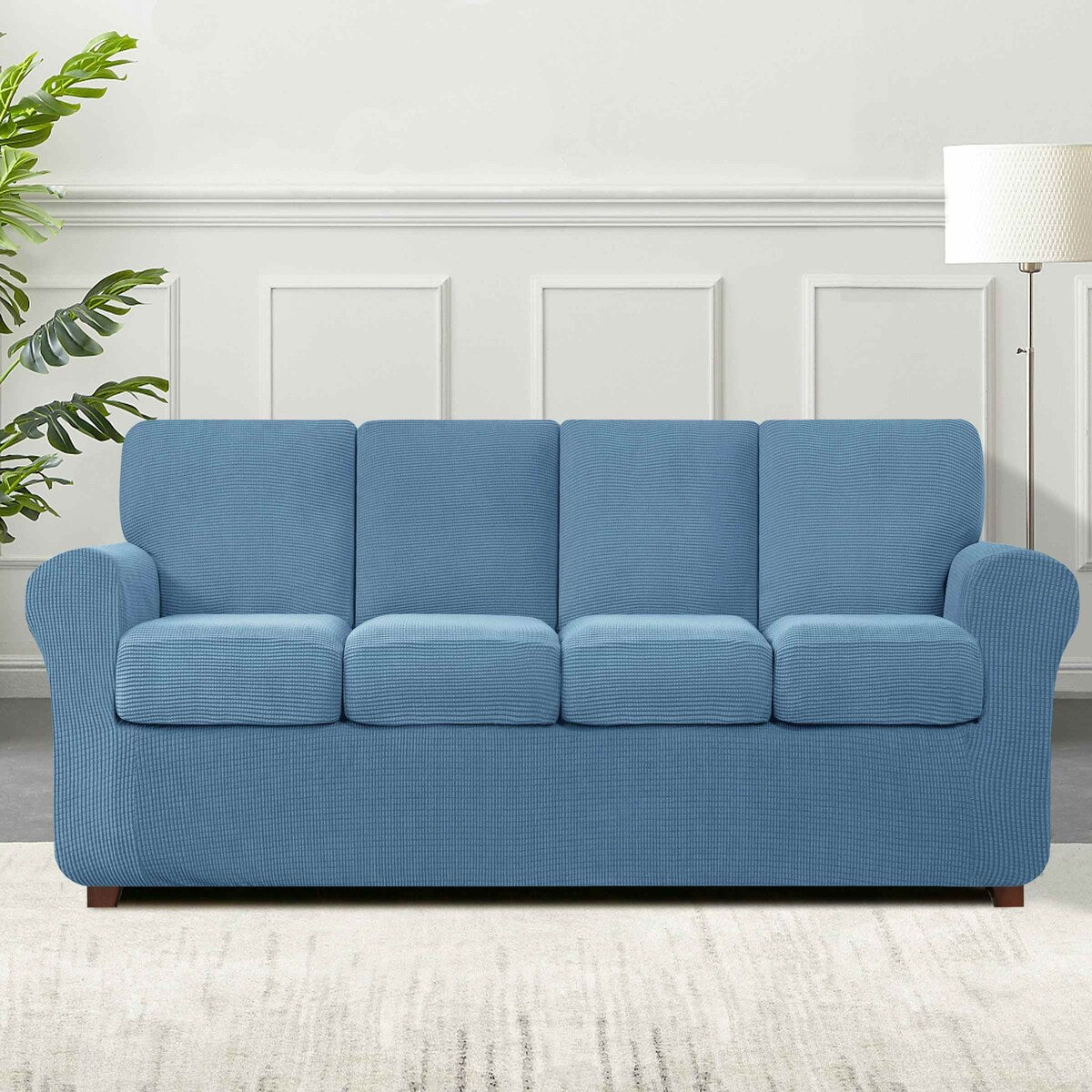Subrtex 9-Piece Stretch Sofa Slipcover Sets with 4 Backrest Cushion Covers and 4 Seat Cushion Covers