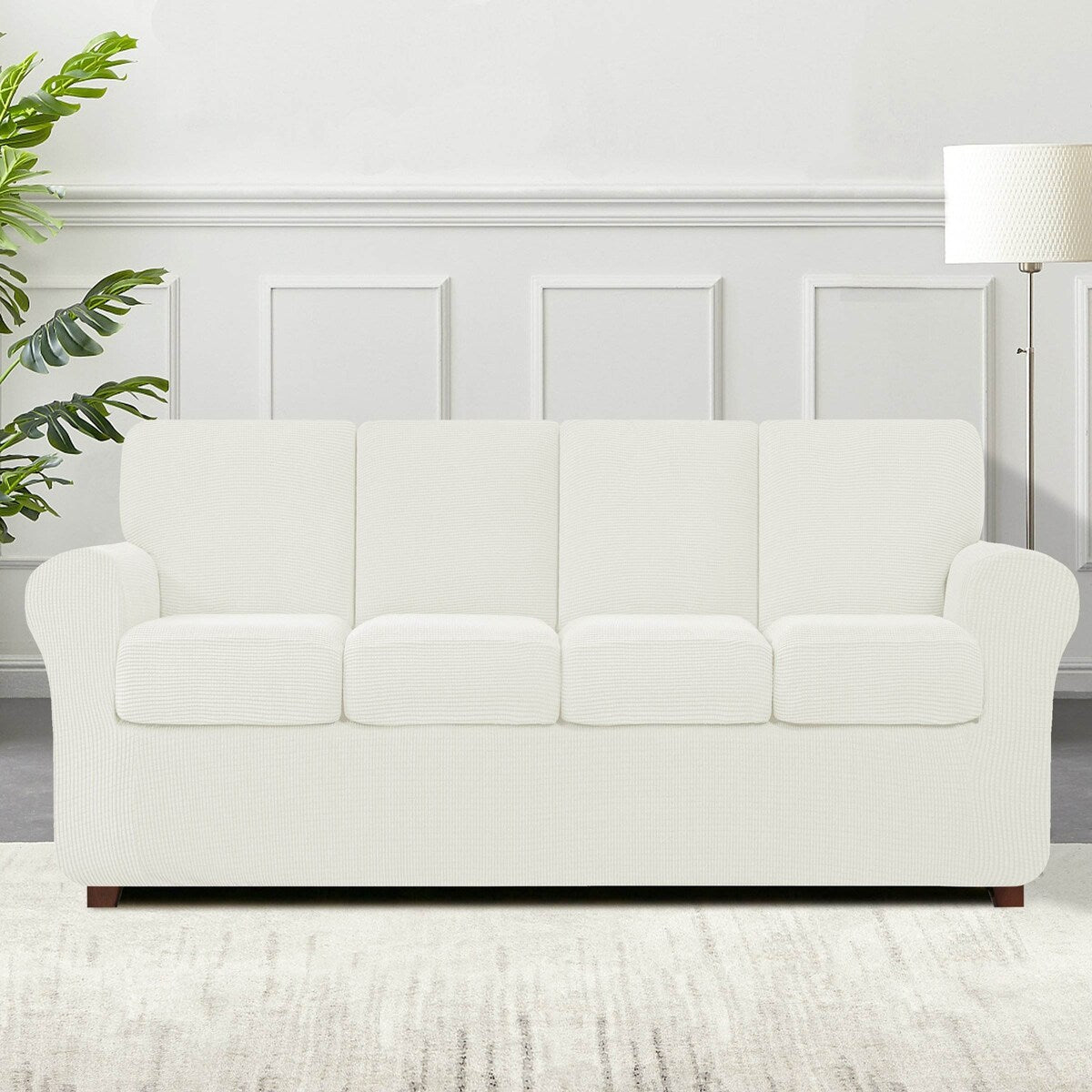 Subrtex 9-Piece Stretch Sofa Slipcover Sets with 4 Backrest Cushion Covers and 4 Seat Cushion Covers