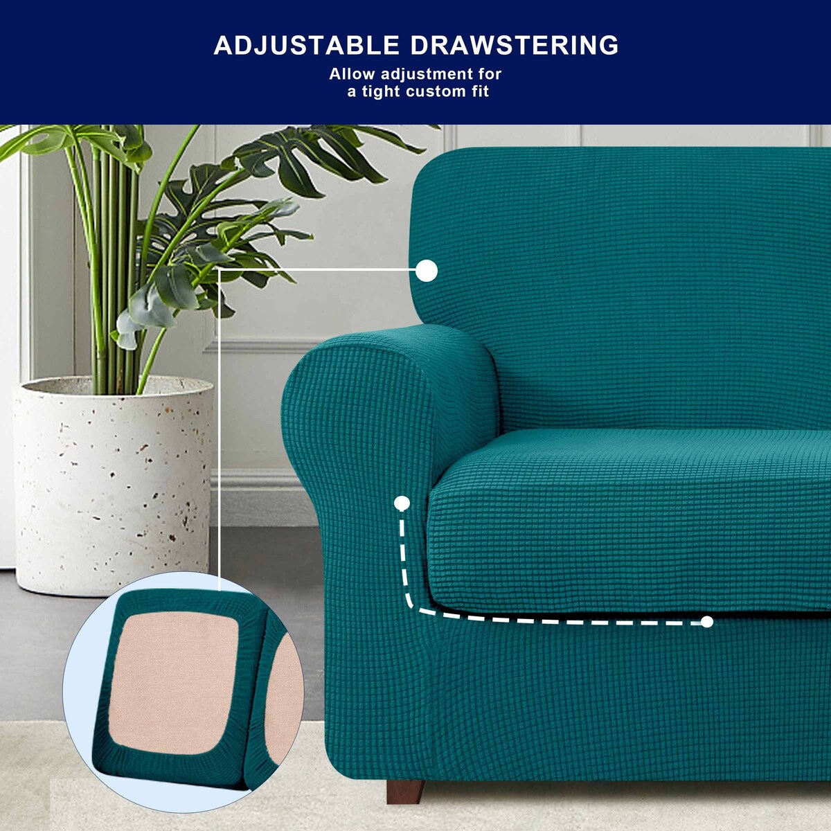 Subrtex 9-Piece Stretch Sofa Slipcover Sets with 4 Backrest Cushion Covers and 4 Seat Cushion Covers