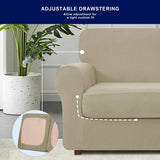 Subrtex 9-Piece Stretch Sofa Slipcover Sets with 4 Backrest Cushion Covers and 4 Seat Cushion Covers