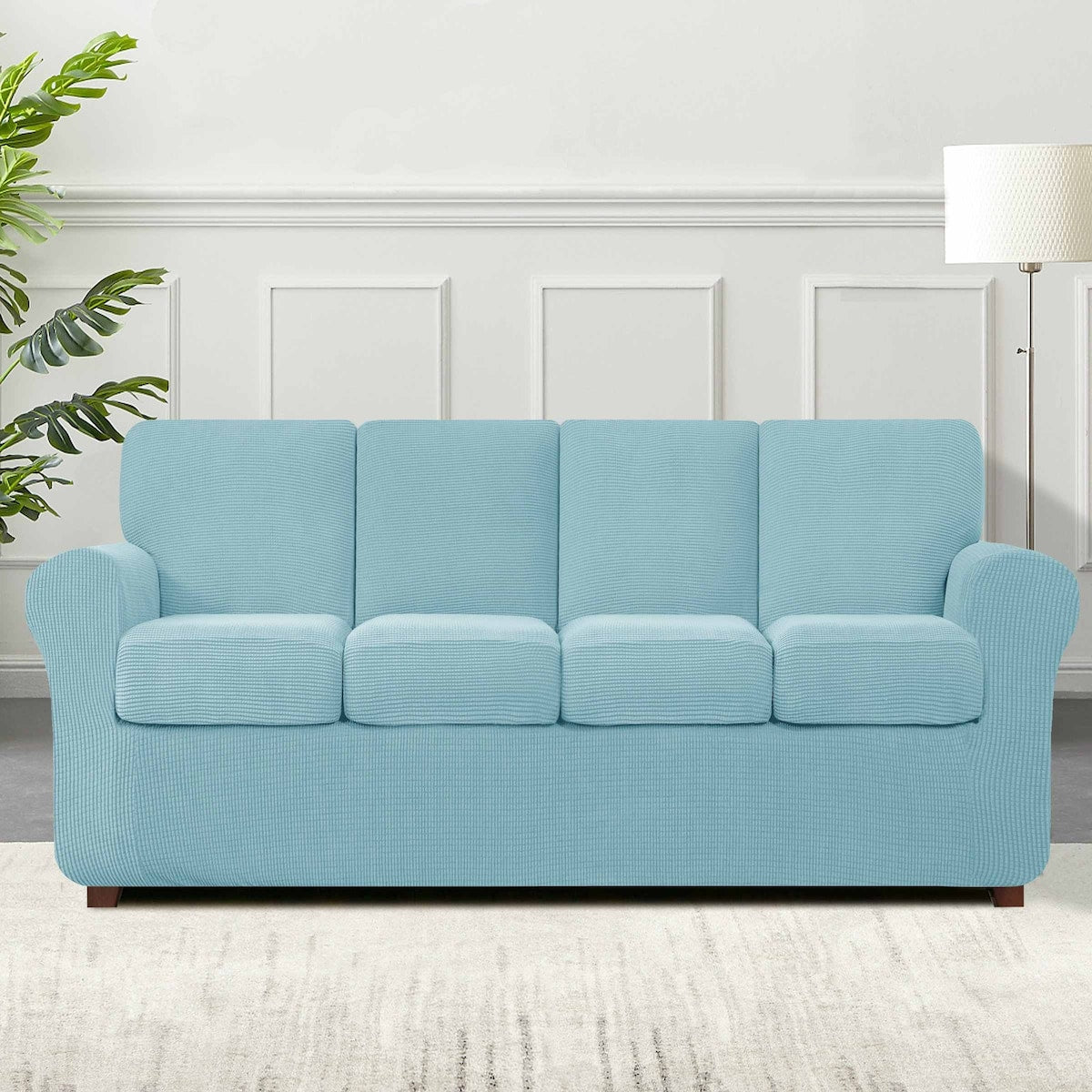 Subrtex 9-Piece Stretch Sofa Slipcover Sets with 4 Backrest Cushion Covers and 4 Seat Cushion Covers