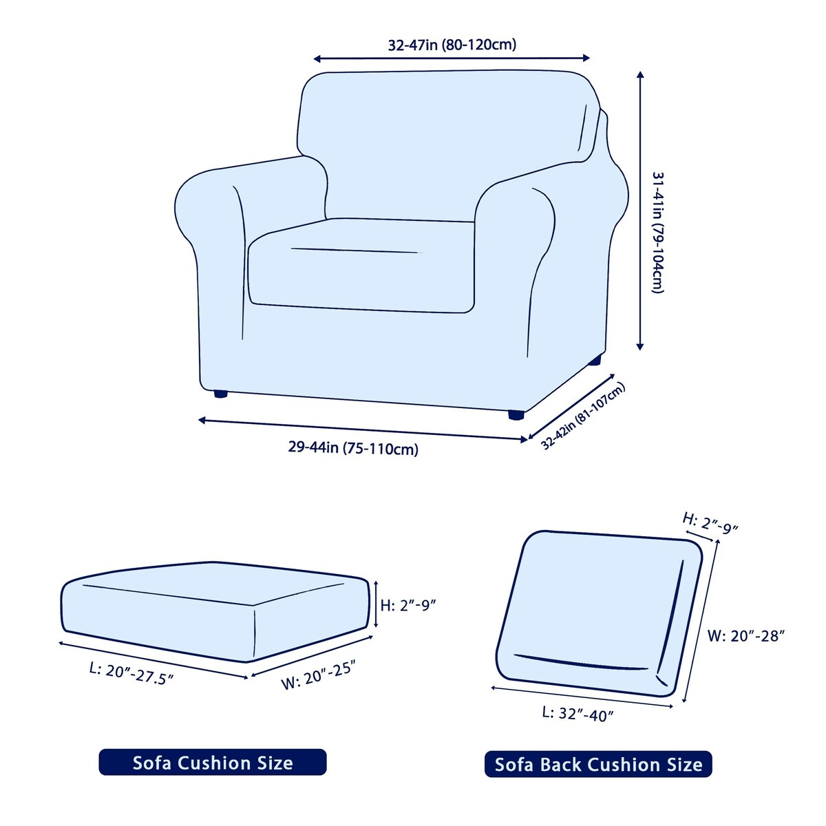 Subrtex 9-Piece Stretch Sofa Slipcover Sets with 4 Backrest Cushion Covers and 4 Seat Cushion Covers