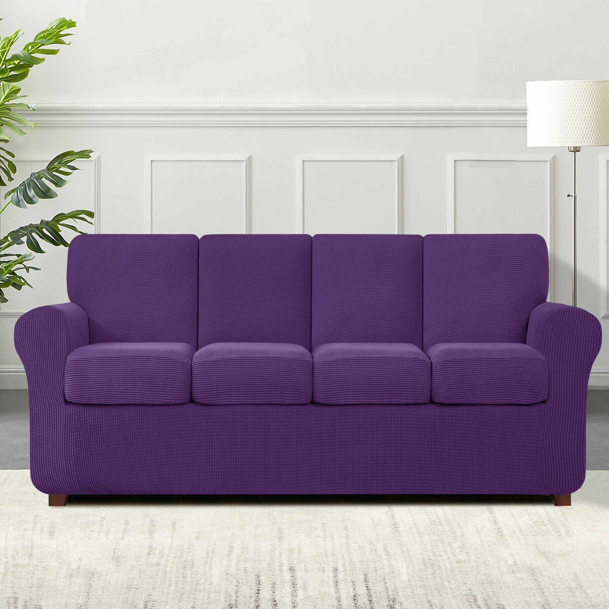 Subrtex 9-Piece Stretch Sofa Slipcover Sets with 4 Backrest Cushion Covers and 4 Seat Cushion Covers