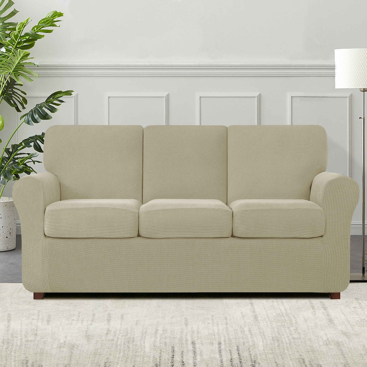 Subrtex 9-Piece Stretch Sofa Slipcover Sets with 4 Backrest Cushion Covers and 4 Seat Cushion Covers