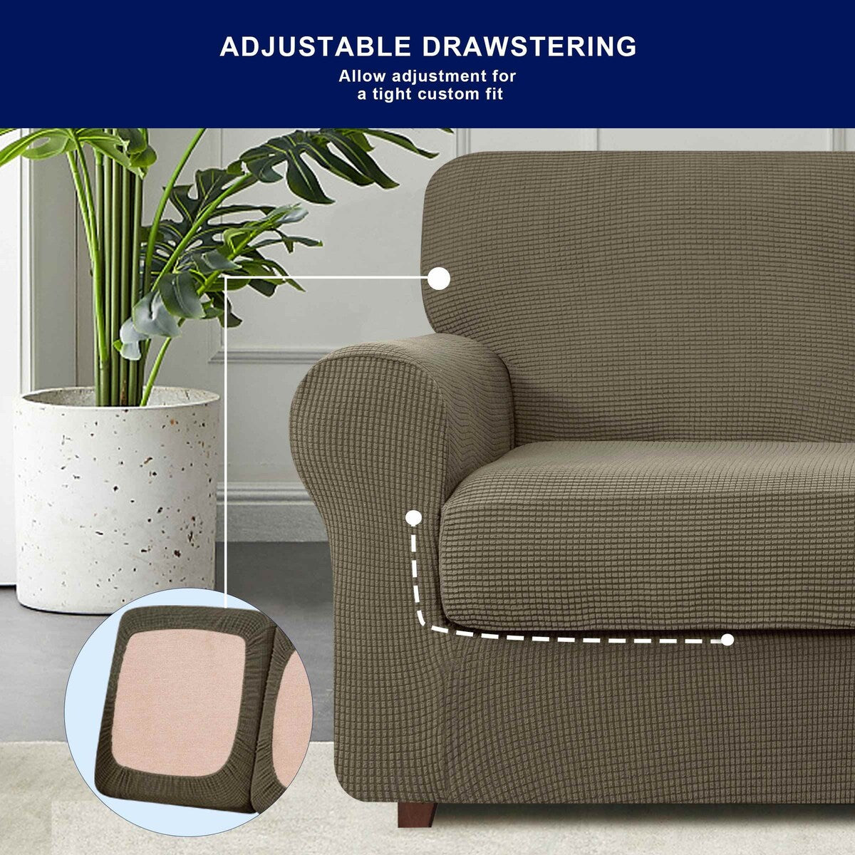 Subrtex 9-Piece Stretch XL Sofa Slipcover Sets with 4 Backrest Cushion Covers and 4 Seat Cushion Covers