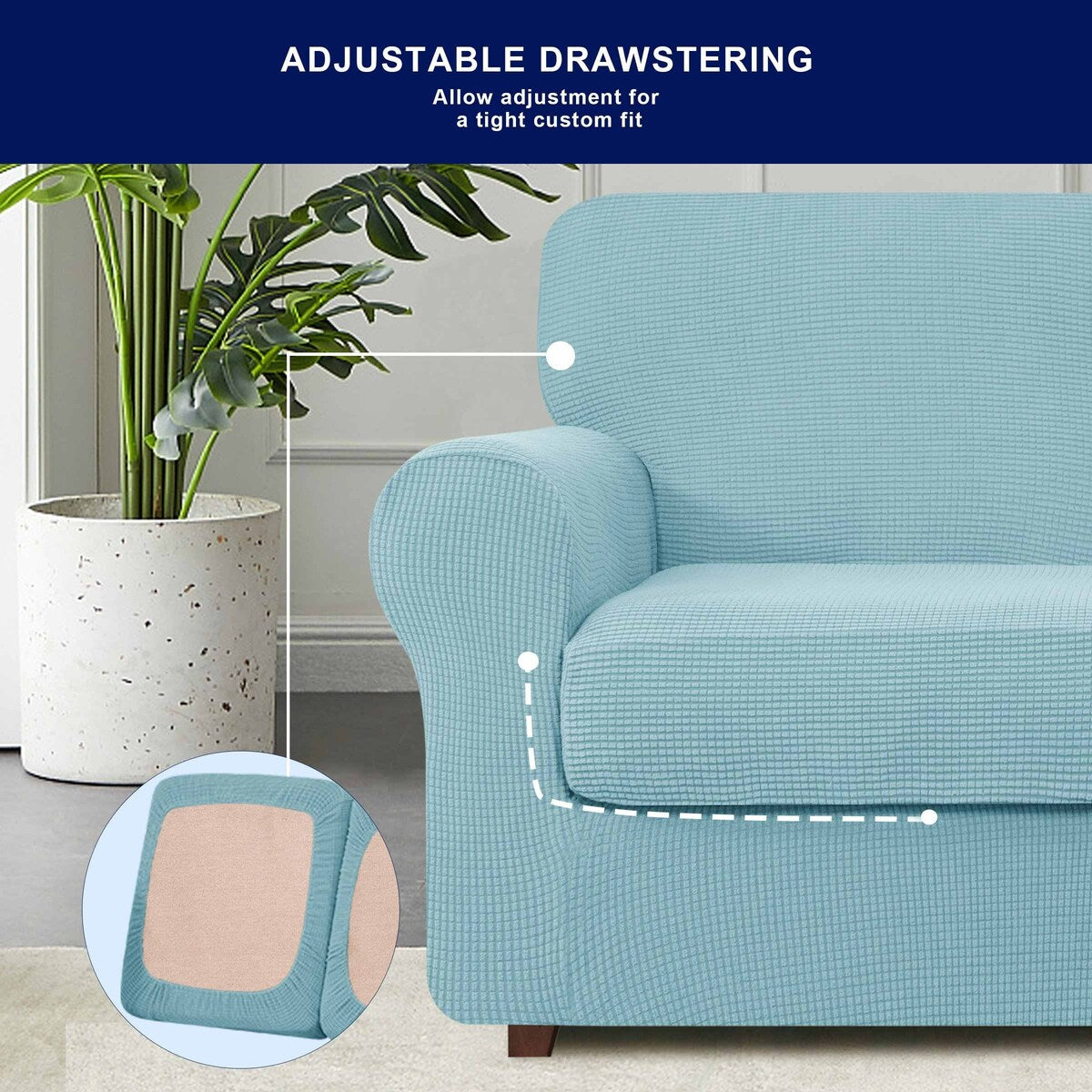 Subrtex 9-Piece Stretch XL Sofa Slipcover Sets with 4 Backrest Cushion Covers and 4 Seat Cushion Covers