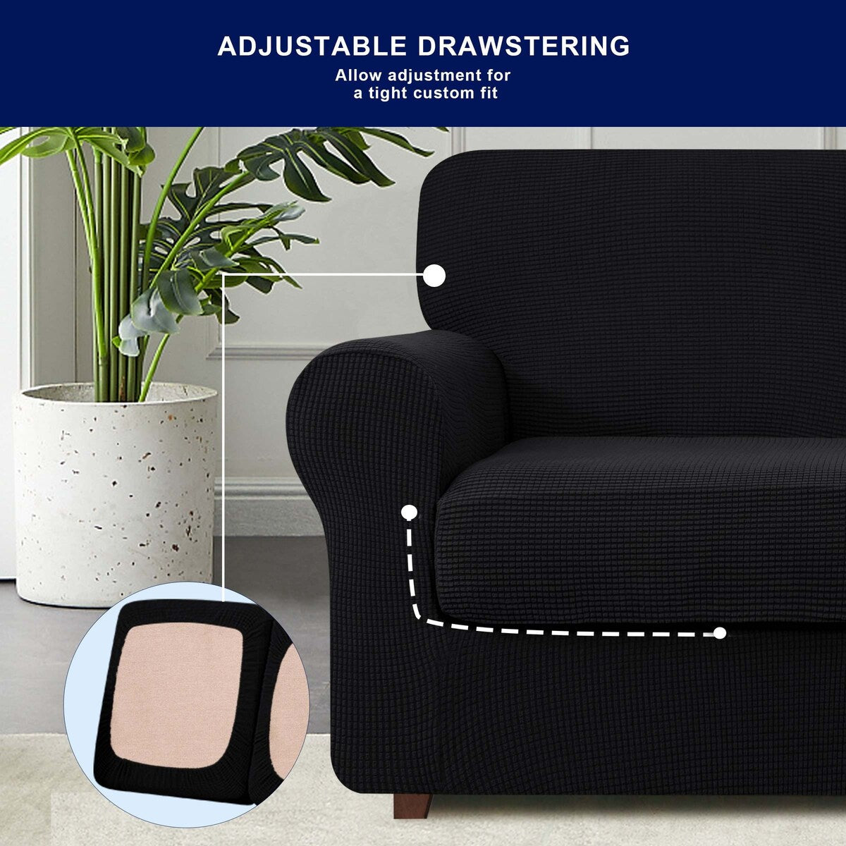 Subrtex 9-Piece Stretch XL Sofa Slipcover Sets with 4 Backrest Cushion Covers and 4 Seat Cushion Covers
