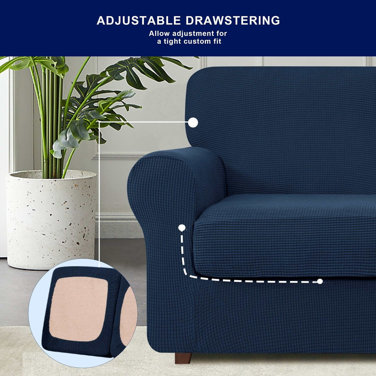 Subrtex 9-Piece Stretch XL Sofa Slipcover Sets with 4 Backrest Cushion Covers and 4 Seat Cushion Covers