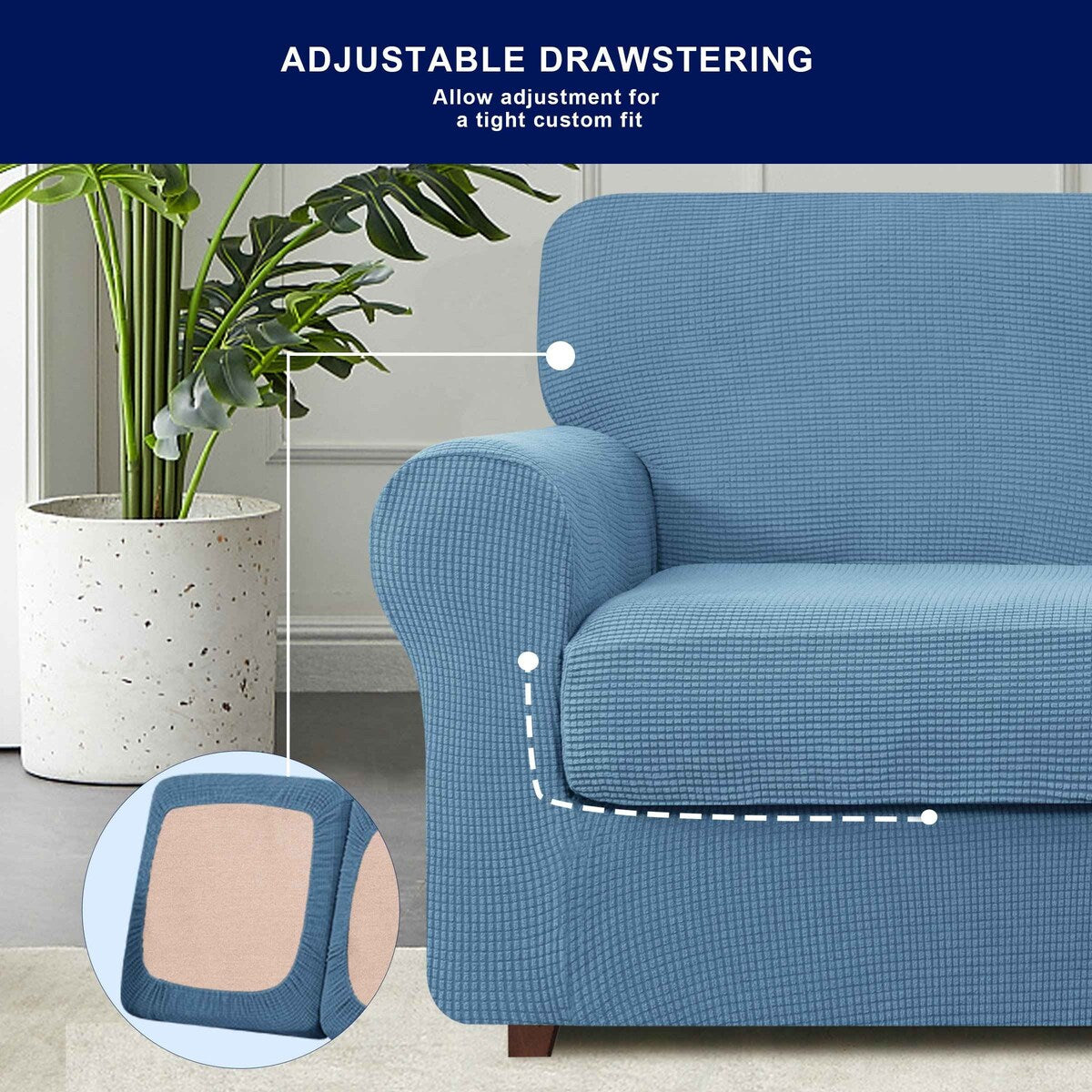 Subrtex 9-Piece Stretch XL Sofa Slipcover Sets with 4 Backrest Cushion Covers and 4 Seat Cushion Covers