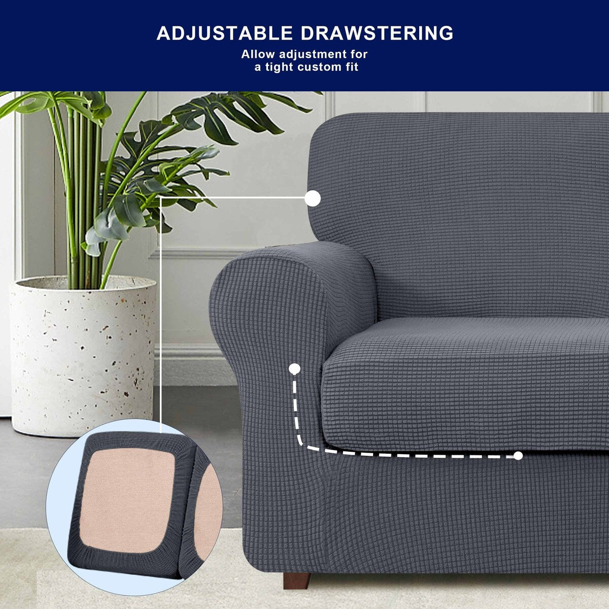 Subrtex 9-Piece Stretch XL Sofa Slipcover Sets with 4 Backrest Cushion Covers and 4 Seat Cushion Covers