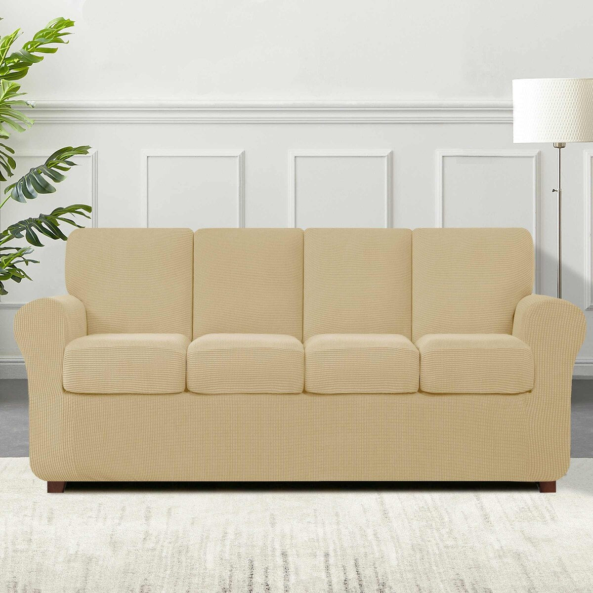 Subrtex 9-Piece Stretch XL Sofa Slipcover Sets with 4 Backrest Cushion Covers and 4 Seat Cushion Covers