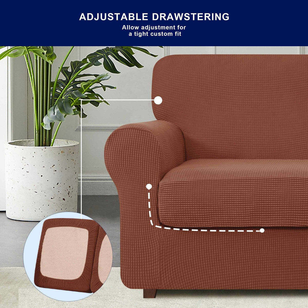 Subrtex 9-Piece Stretch XL Sofa Slipcover Sets with 4 Backrest Cushion Covers and 4 Seat Cushion Covers