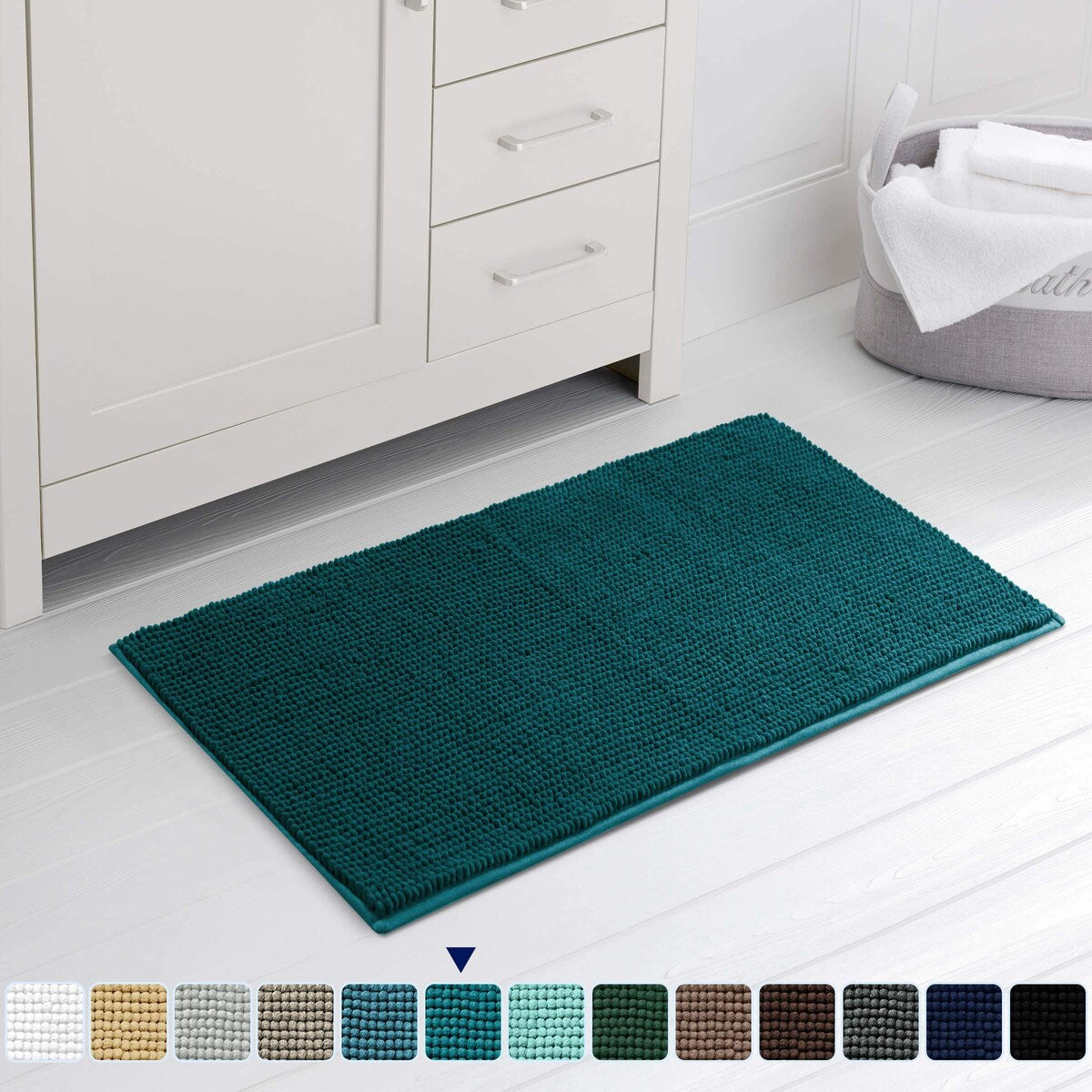 Subrtex Chenille Soft Rugs Super Water Absorbing Shower Mats