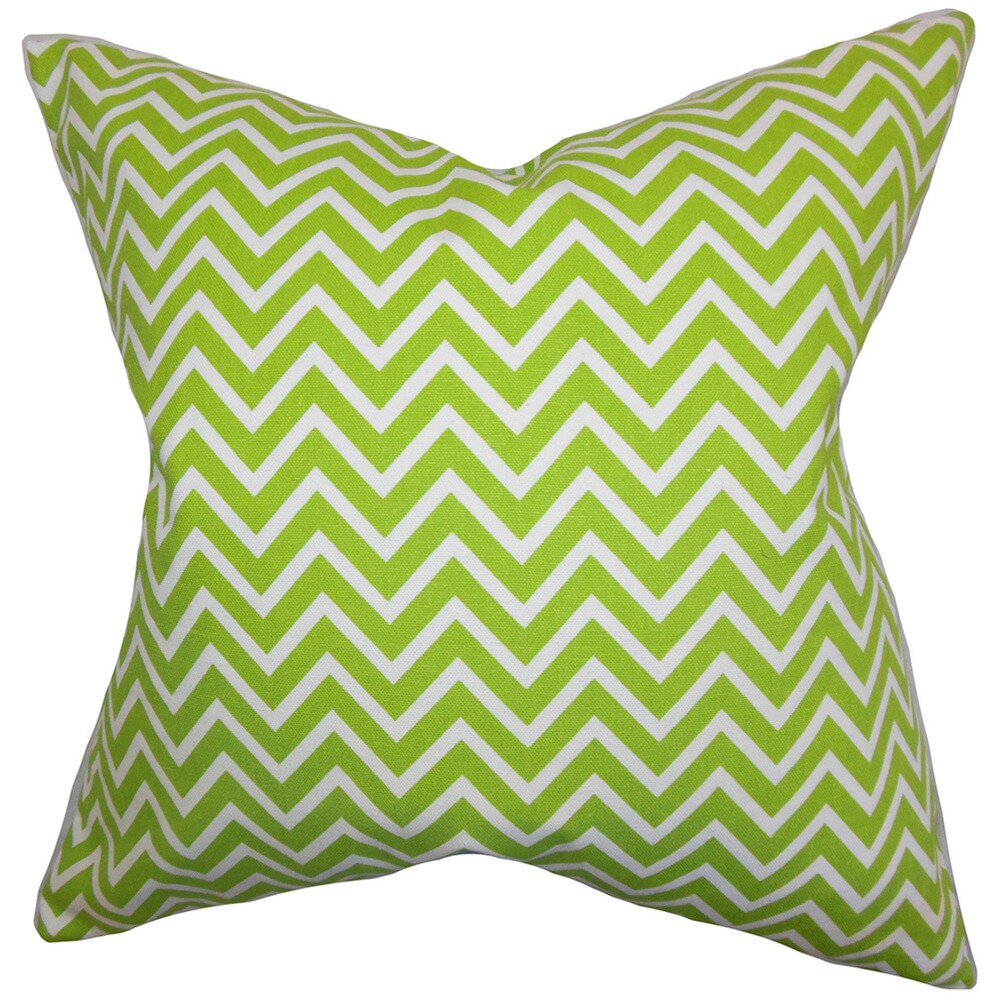 Sula Zigzag 24-inch Feather Throw Pillow Chartreuse