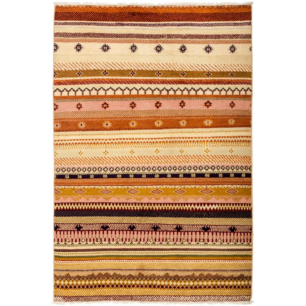 Transitional, One-of-a-Kind Hand-Knotted Area Rug - Brown, 4' 1" x 6' 0" - Brown - 4'1" x 6'