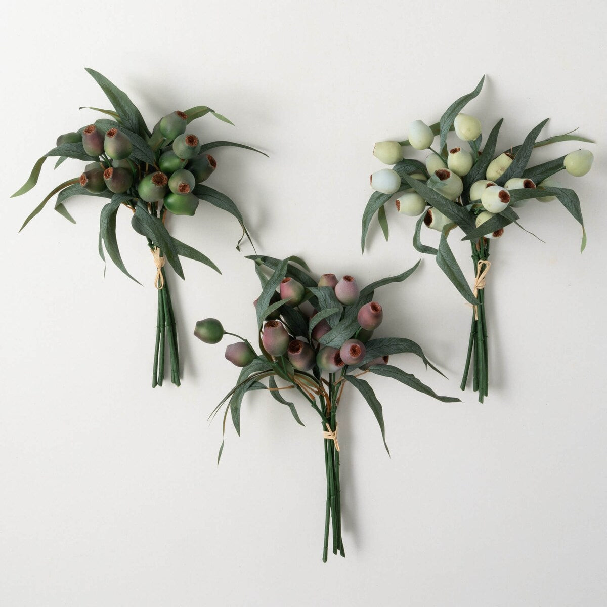 Sullivans 16" Artificial Berry Pod Bush Set of 3