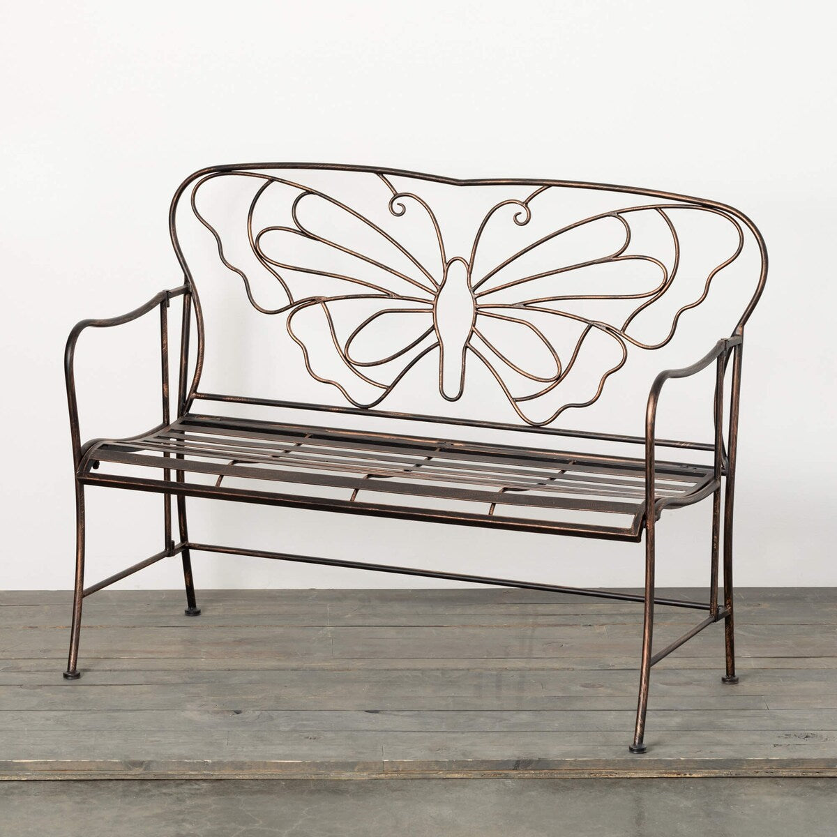 Sullivans 36" x 48" Copper Butterfly Garden Bench, Metal