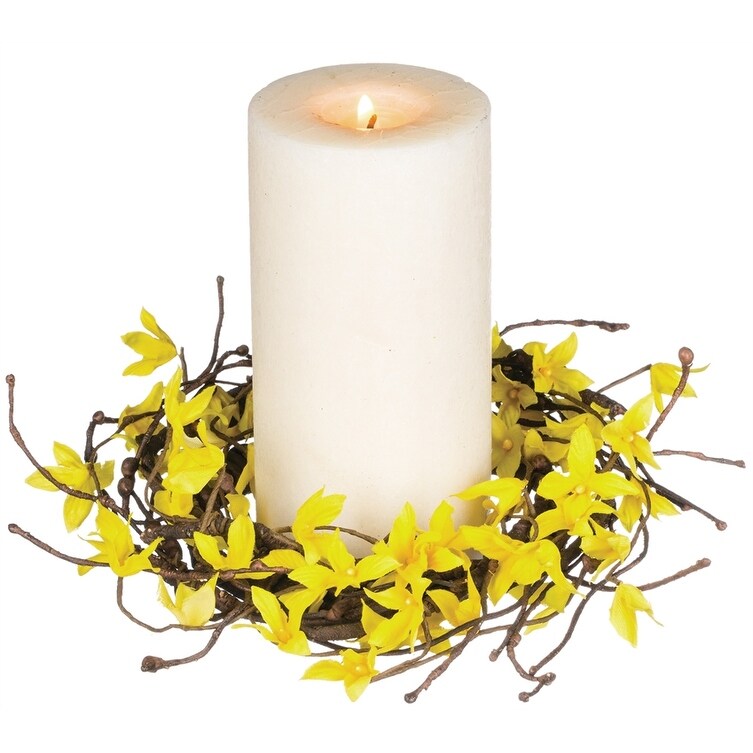 Sullivans Artificial Forsythia Accent Wreath 11"H Brown