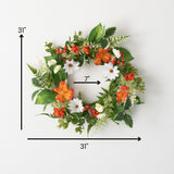 Sullivans Artificial Tangerine and Cream Floral Wreath