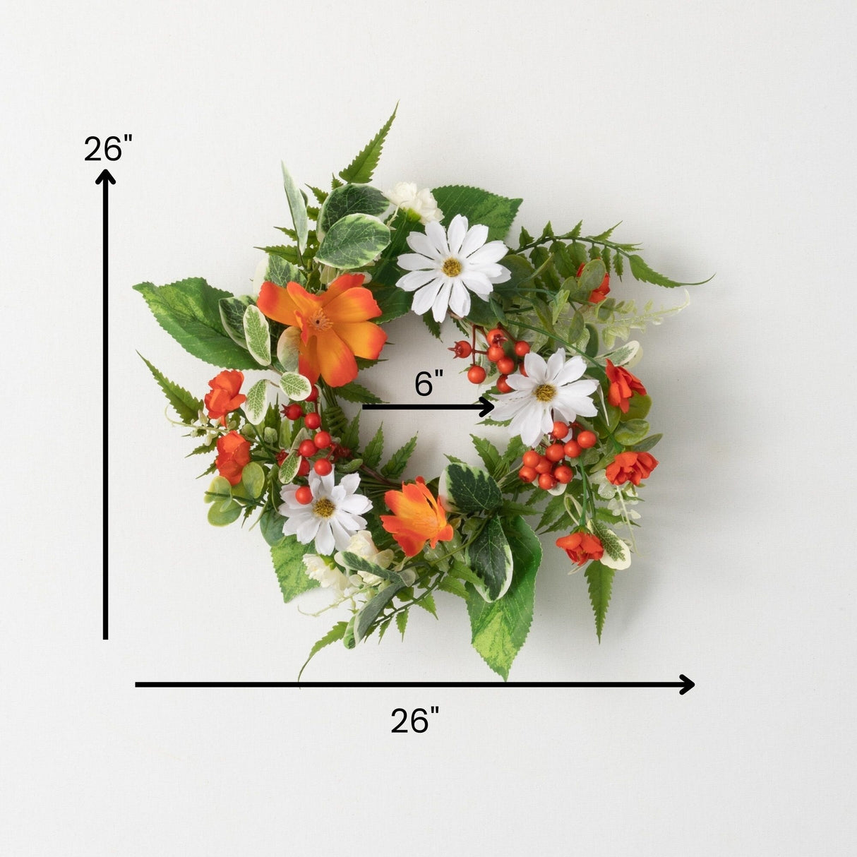 Sullivans Artificial Tangerine and Cream Floral Wreath
