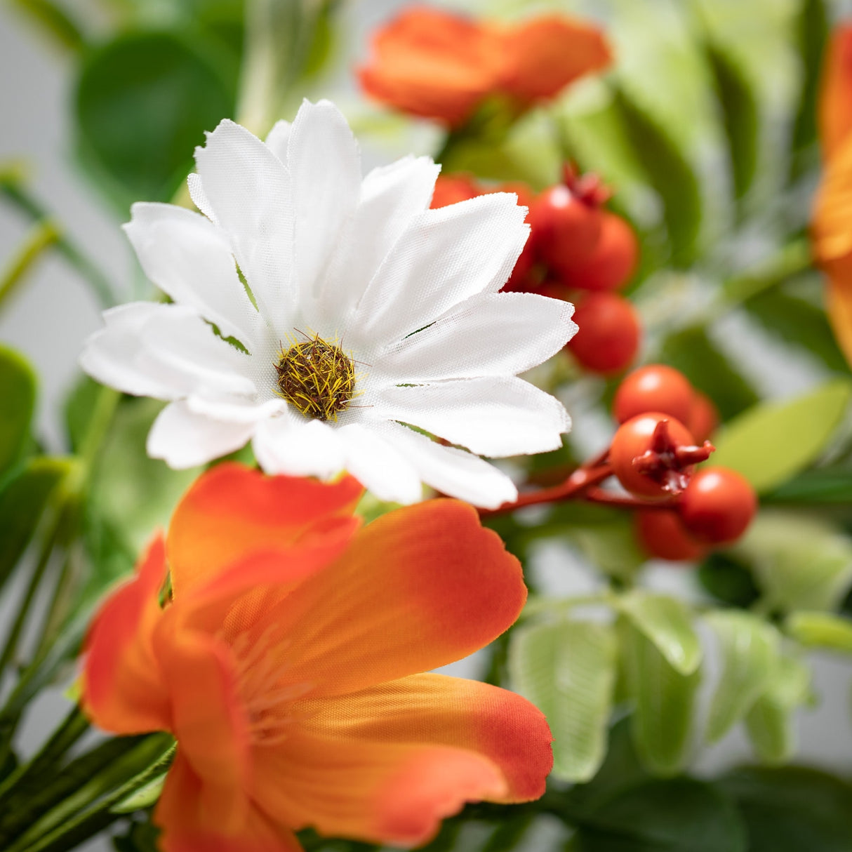 Sullivans Artificial Tangerine and Cream Floral Wreath