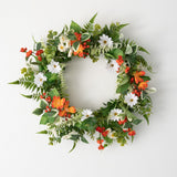 Sullivans Artificial Tangerine and Cream Floral Wreath