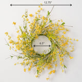 Sullivans Artificial Yellow Wispy Wreath 12.75"W Green