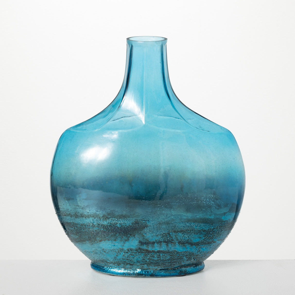 Sullivans Bottle Vase Blue 15.5"H Glass