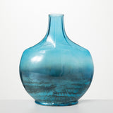 Sullivans Bottle Vase Blue 15.5"H Glass
