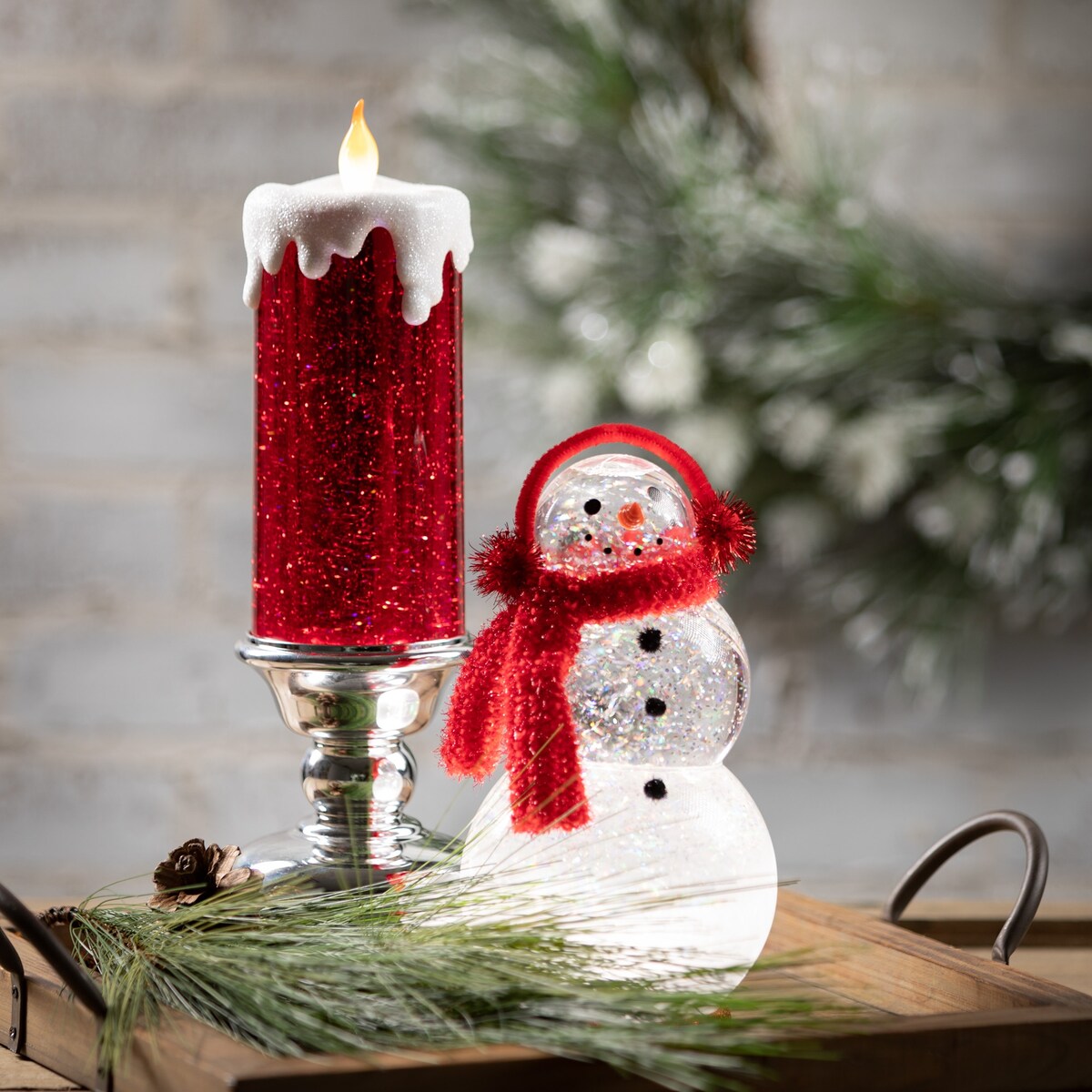 Sullivans Illuminated Shimmer Snowman Multicolor 9.5"H - 4.5"L x 4.5"W x 9.5"H