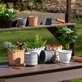 Sullivans Scalloped Edge Dish Garden Ceramic Planter 6.5"H White - 9.5"L x 4.75"W x 6.25"H