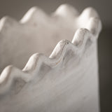 Sullivans Scalloped Edge Dish Garden Ceramic Planter 6.5"H White - 9.5"L x 4.75"W x 6.25"H