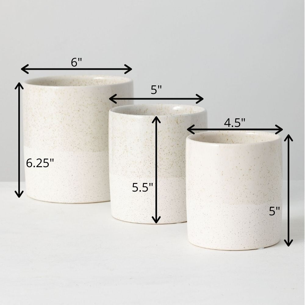 Sullivans Set of 3 Flower Vases 6.25"H, 5.5"H & 5"H Off-White