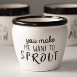Sullivans Typography Planter Set of 3, 4.5"H White - 5.25"L x 5.25"W x 4.5"H