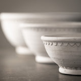 Sullivans Whitewashed Garden Ceramic Planter Bowl Set of 3, 4.5"H, 3.5"H & 2.75"H White