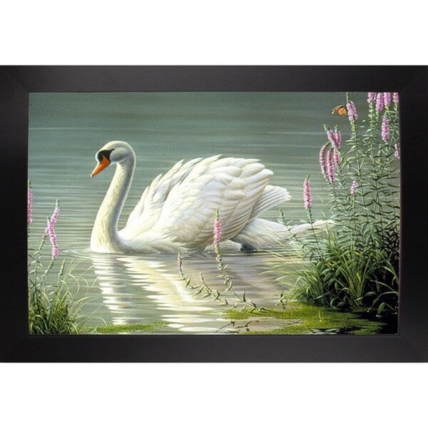 Summer Idyll - Mute Swan-WILGOE2746 Framed Print 23.75"x36.5" by Wilhelm Goebel