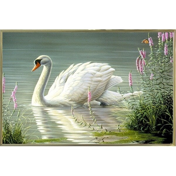 Summer Idyll - Mute Swan-WILGOE2746 Framed Print 23.75"x36.5" by Wilhelm Goebel