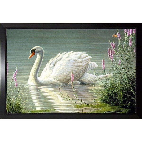 Summer Idyll - Mute Swan-WILGOE2746 Framed Print 23.75"x36.5" by Wilhelm Goebel