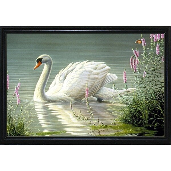 Summer Idyll - Mute Swan-WILGOE2746 Framed Print 23.75"x36.5" by Wilhelm Goebel