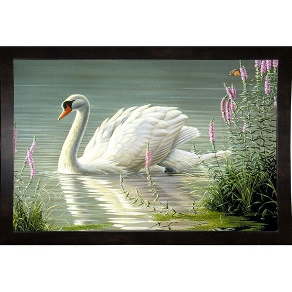 Summer Idyll - Mute Swan-WILGOE2746 Framed Print 23.75"x36.5" by Wilhelm Goebel
