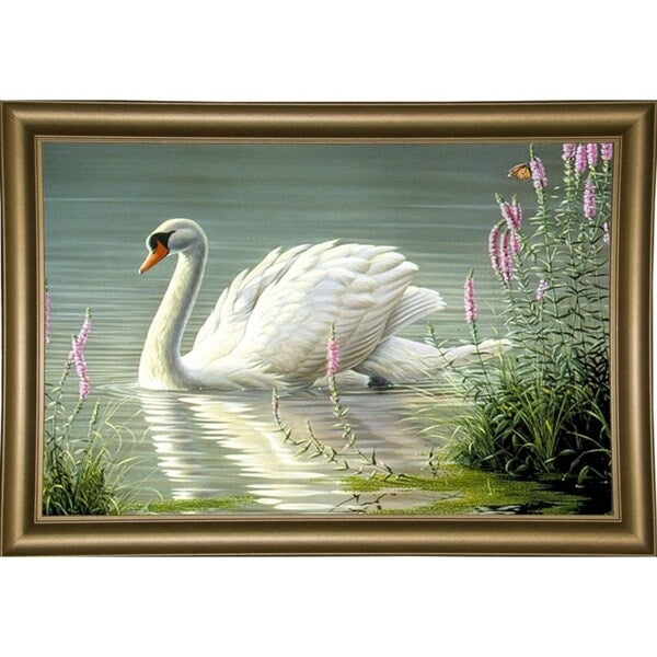 Summer Idyll - Mute Swan-WILGOE2746 Framed Print 23.75"x36.5" by Wilhelm Goebel