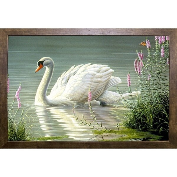 Summer Idyll - Mute Swan-WILGOE2746 Framed Print 23.75"x36.5" by Wilhelm Goebel