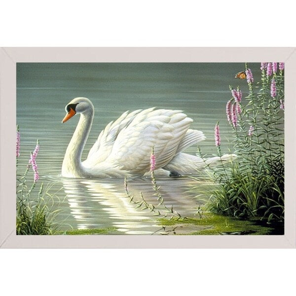 Summer Idyll - Mute Swan-WILGOE2746 Framed Print 23.75"x36.5" by Wilhelm Goebel
