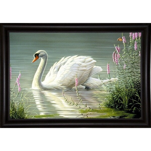 Summer Idyll - Mute Swan-WILGOE2746 Framed Print 23.75"x36.5" by Wilhelm Goebel
