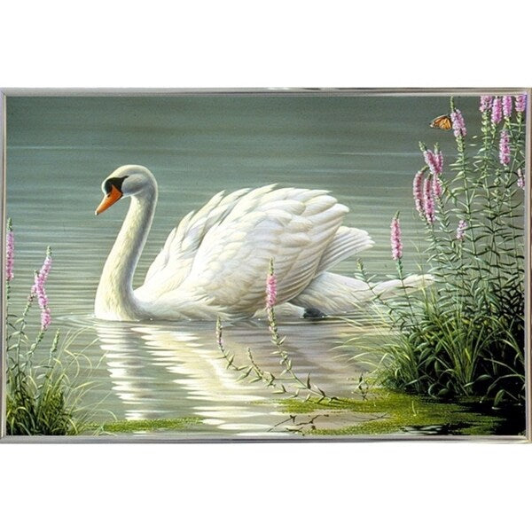 Summer Idyll - Mute Swan-WILGOE2746 Framed Print 23.75"x36.5" by Wilhelm Goebel