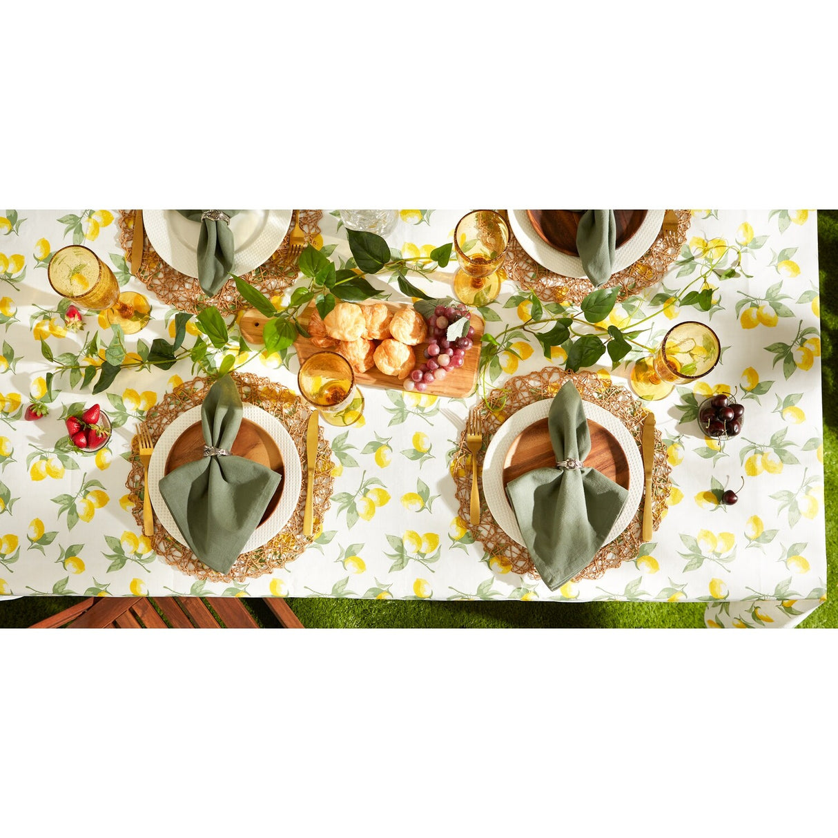 Summer Lemons Vinyl Tablecloth